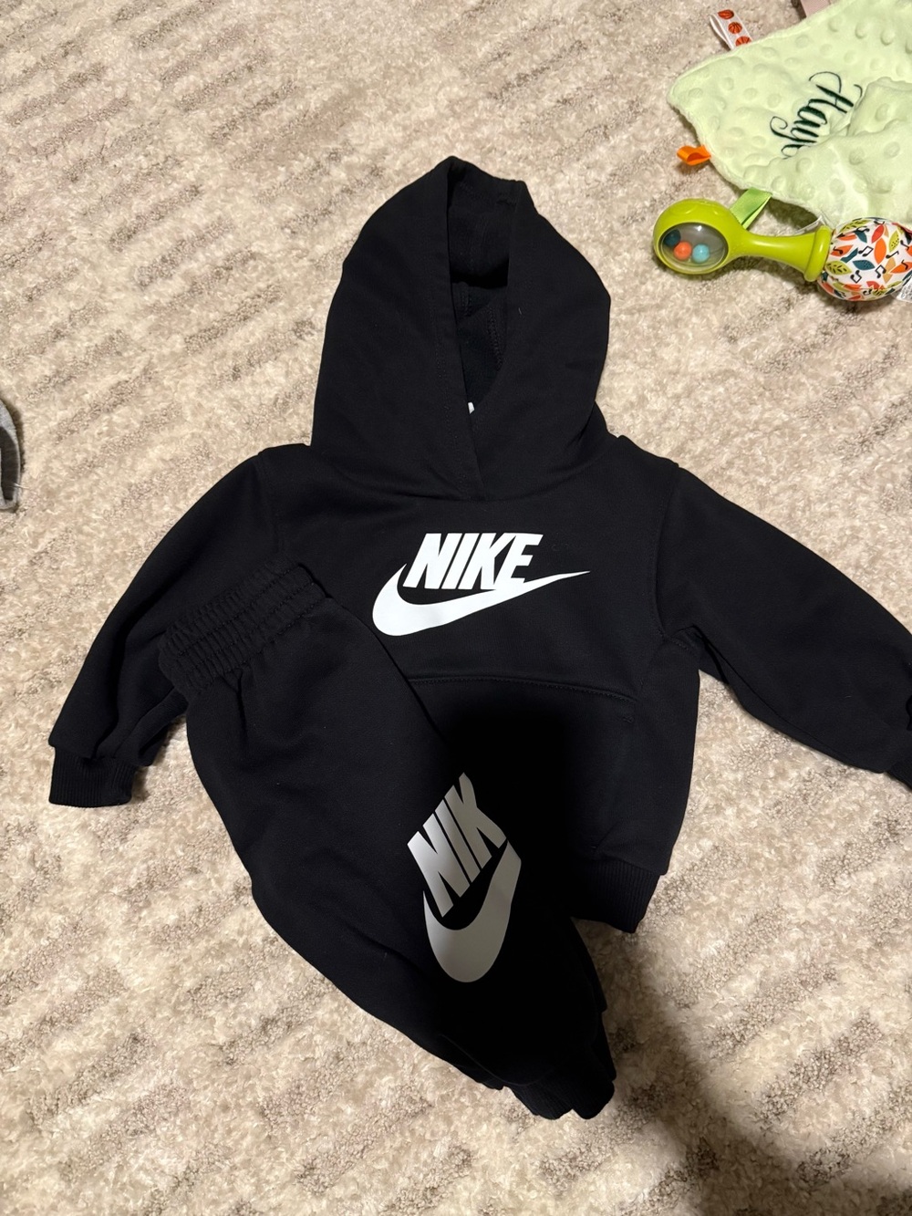 Nike Black Hoodie & Joggers Set with White Logo